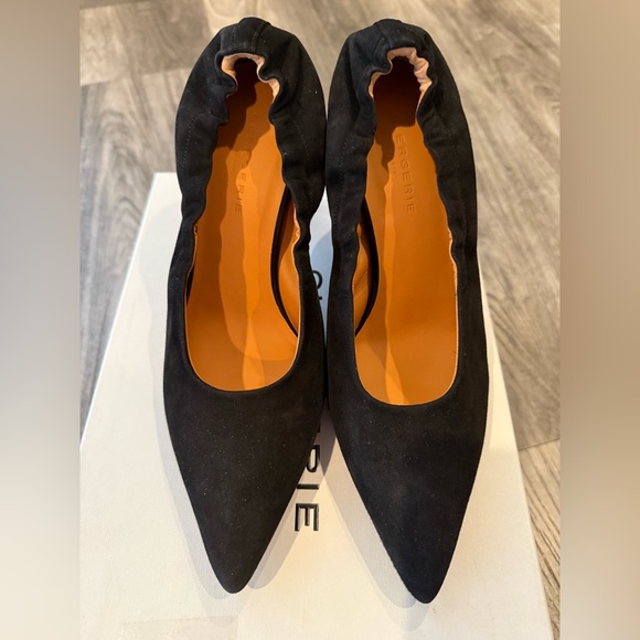 NIB Robert Clergerie Paris Black Suede Heels 8/38 - Picture 3 of 8